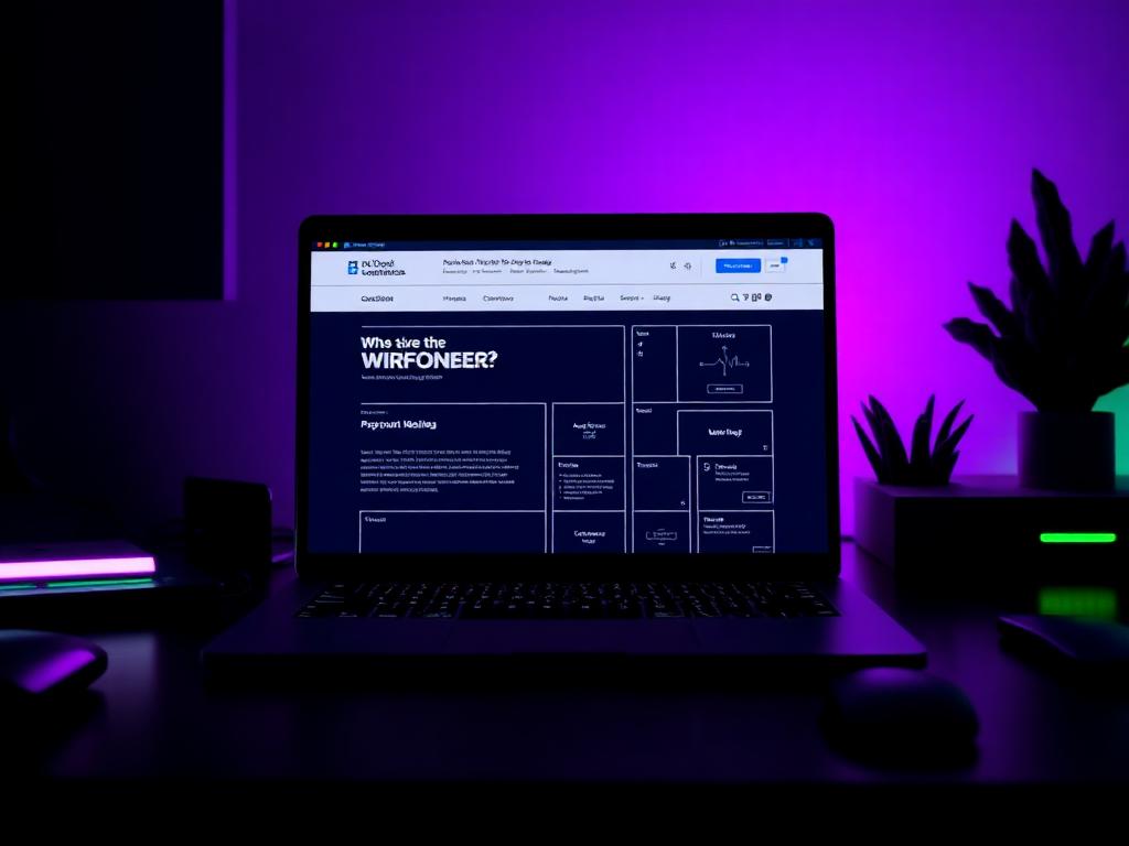 Postazione di lavoro con layout di un sito web in fase di progettazione